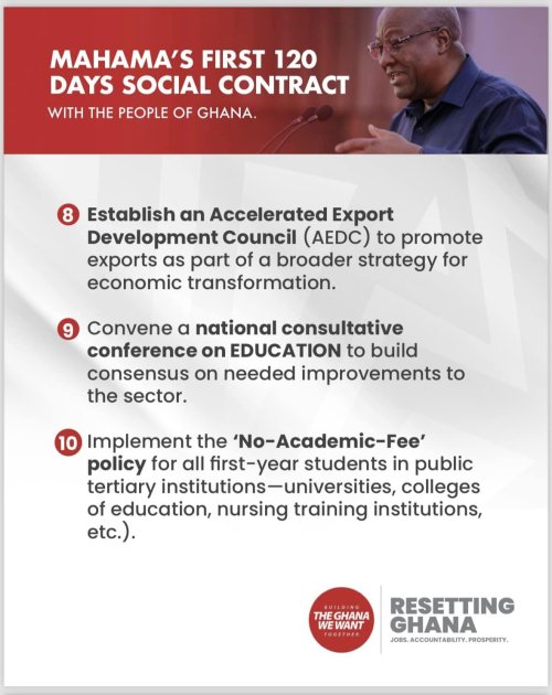 Mahama's first 120 days social contract with the people of Ghana
